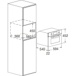 Fulgor FUSO 4505 MT MBK 45厘米 34公升 嵌入式 蒸焗爐
